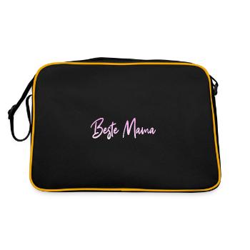 Beste Mama - Retro Tasche - Schwarz/Gold - Hinten