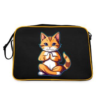 Chat mignon en position de yoga de Bouddha - Sac Retro - noir/or - Dos
