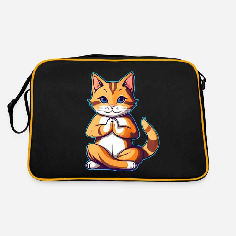 Chat mignon en position de yoga de Bouddha Sac Retro