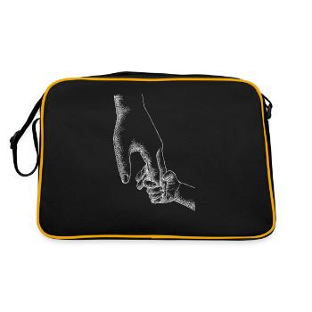 Parent Child Holding Hands - Retro Bag - black/gold - Back