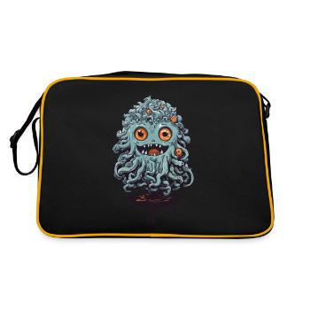 Cute tentacle monster on Halloween - Retro Bag - black/gold - Back