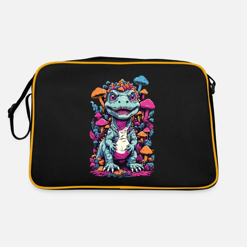 Psychedelic dinosaur mushroom for nature lovers Retro Bag