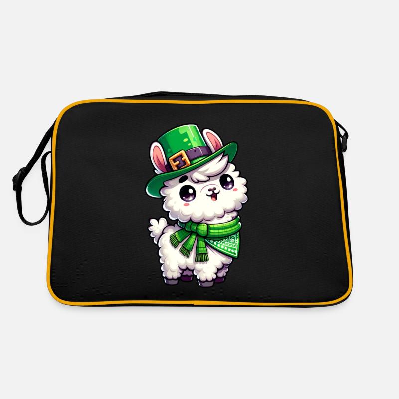 Dessin animé de lama de la Saint-Patrick Sac Retro