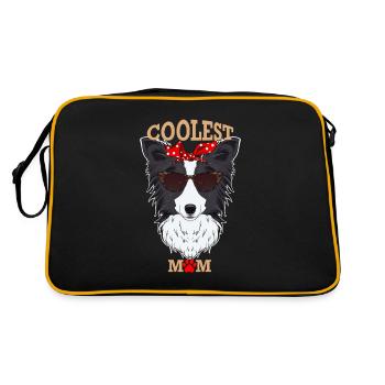 Coolest Dog Mom I Border Collie Mom I Border - Retro Bag - black/gold - Back