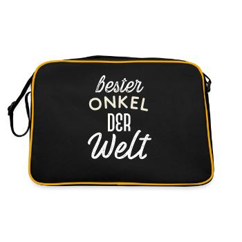Bester onkel der welt - Retro Tasche - Schwarz/Gold - Hinten