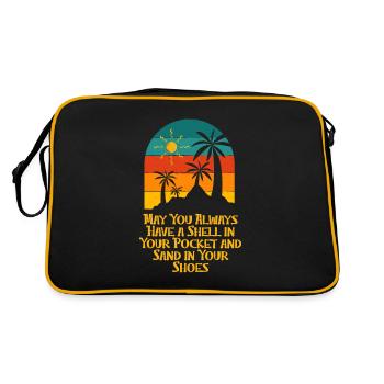 Coquille dans le sable de poche dans les chaussures plage été océan - Sac Retro - noir/or - Dos