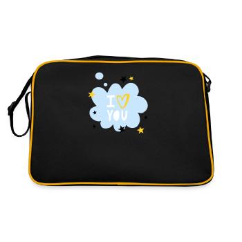 Ich Liebe dich - Retro Tasche - Schwarz/Gold - Hinten