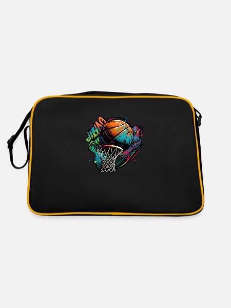 Graffiti de basket-ball coloré - Sac Retro - noir/or - Dos