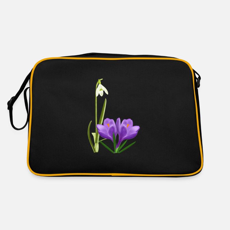 Snowdrops and crocuses, spring Retro Bag