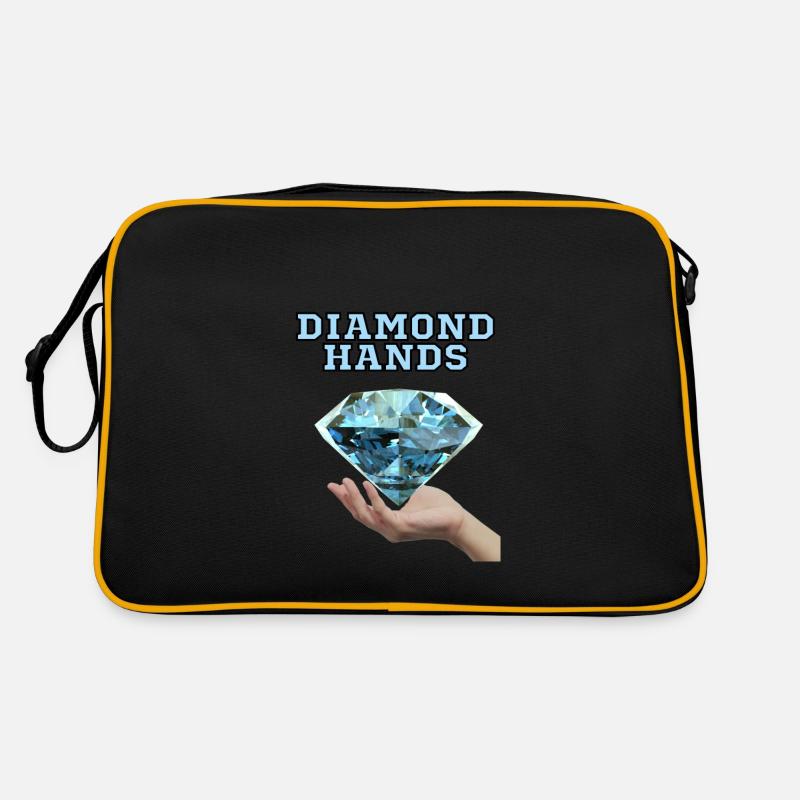 Diamond Hands - Retro Tasche - Schwarz/Gold