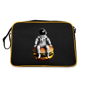 Space Astronaut Cheeseburger - Retro Bag - black/gold - Back