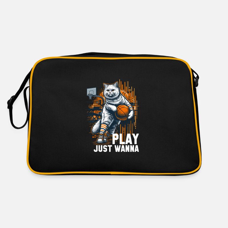 Cadeau de cheveux longs de chat de basket-ball Sac Retro