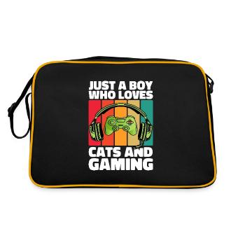 Gamer et Chats : Jeux Vidéo et Complicité Féline - Sac Retro - noir/or - Dos