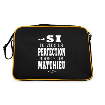 Matthieu Si tu veux la perfection Cadeau matthieu - Sac Retro - noir/or - Dos