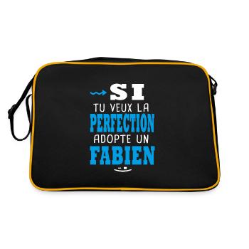 Fabien Si tu veux la perfection adopte un fabien - Sac Retro - noir/or - Dos