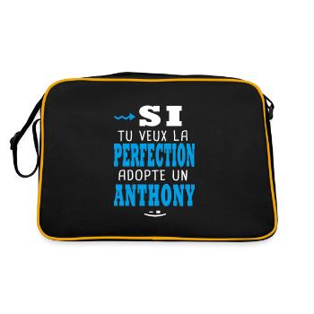 Anthony Si tu veux la perfection adopte un anthony - Sac Retro - noir/or - Dos