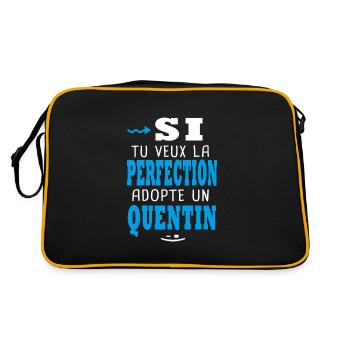 Quentin Si tu veux la perfection adopte un quentin - Sac Retro - noir/or - Dos