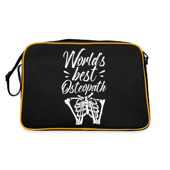 Weltbester Osteopath Osteopathie Osteopathin Beruf - Retro Tasche - Schwarz/Gold - Hinten