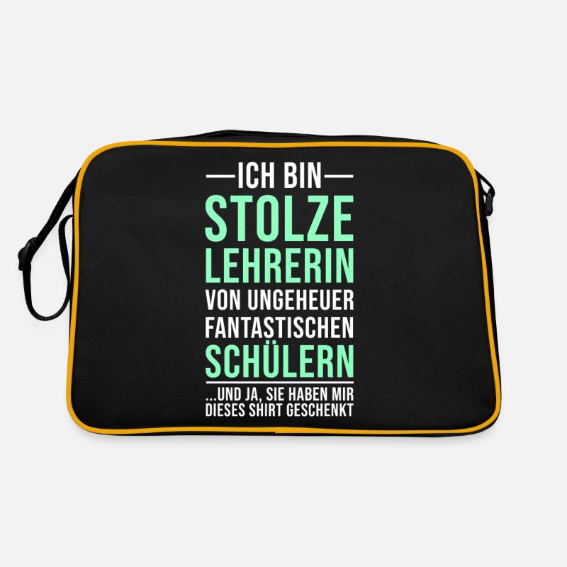 Lehrerin Abschiedsgeschenk Lustige Geschenkidee - Retro Tasche - Schwarz/Gold