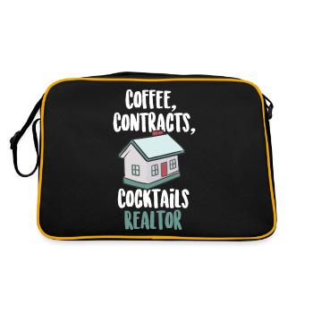Kaffee Verträge Cocktails Immobilienmakler - Retro Tasche - Schwarz/Gold - Hinten