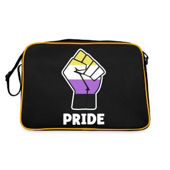 Pride Nonbinary Pride Fist Design for Equality - Retro Bag - black/gold - Back