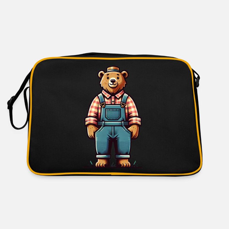 Cute Bear Farmer Retro Bag