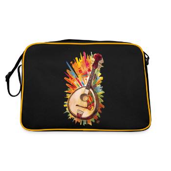 Bouzouki Instrument Gift - Retro Bag - black/gold - Back