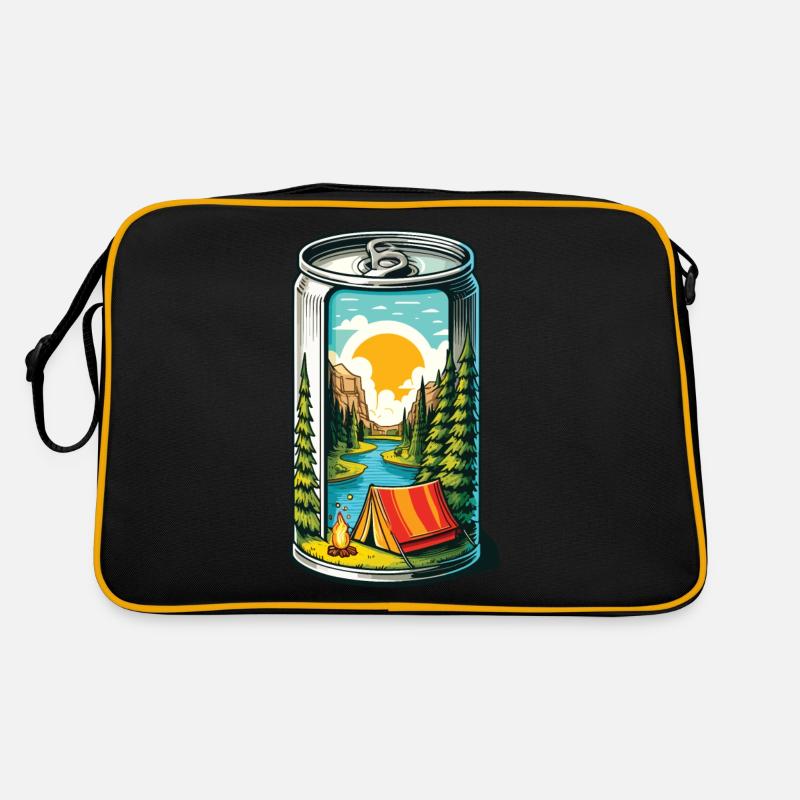 Camping Lagerfeuer Dose Retro Tasche
