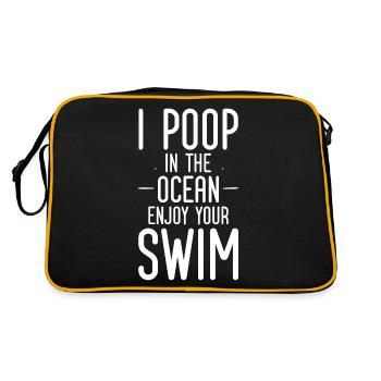 Je fais caca dans l’océan Profitez de votre baignade 4 - Sac Retro - noir/or - Dos