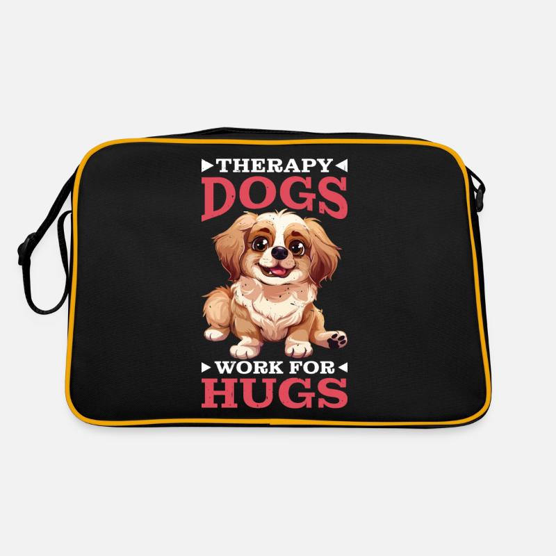 Therapy Dogs Work For Hugs Retro Tasche