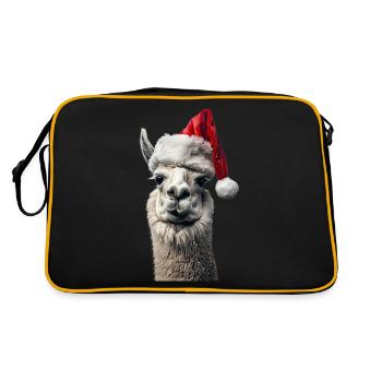 Lama - Retro Tasche - Schwarz/Gold - Hinten