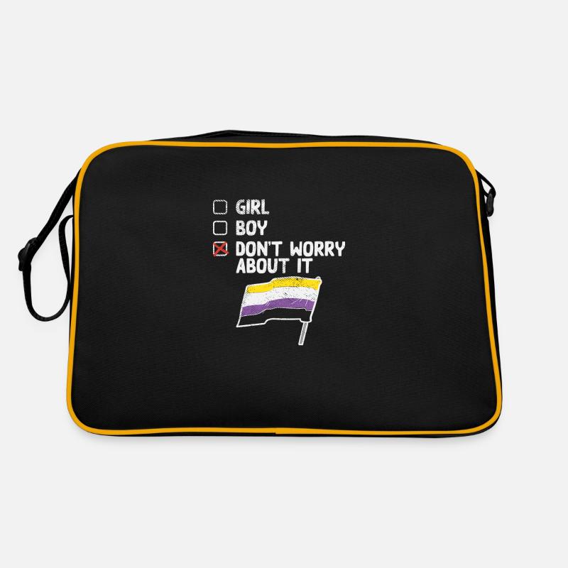 Girl Boy Don't Worry About It Non Binary Pride Retro Bag