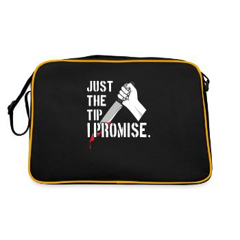 Just The Tip I Promise - Retro Tasche - Schwarz/Gold - Hinten
