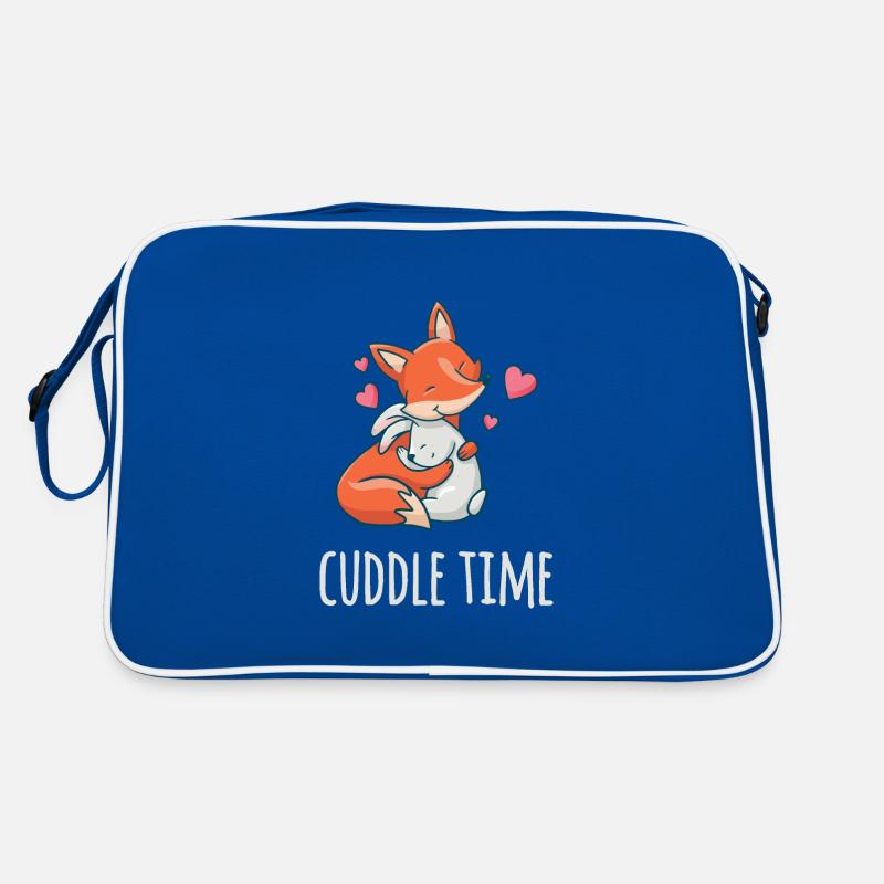 Cuddle time fox and hare who love each other Retro Bag