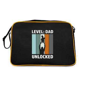 Papa Geschenk Geschenkidee für Väter - Retro Tasche - Schwarz/Gold - Hinten