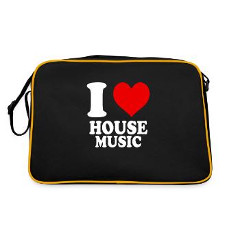 J’aime la musique house coeur drôle spirituel - Sac Retro - noir/or - Dos