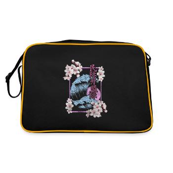 Cherry Blossom Asia Blossom Colorful - Retro Bag - black/gold - Back
