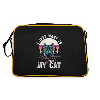 Cats Pets Tiger Cat Lady - Retro Bag - black/gold - Back