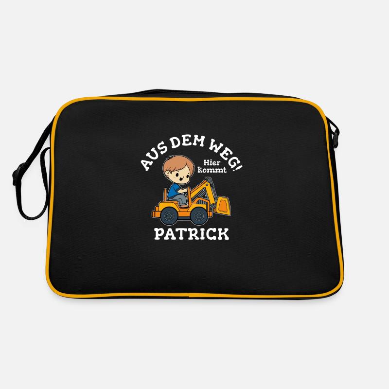 Patrick Vorname Bagger - Retro Tasche - Schwarz/Gold