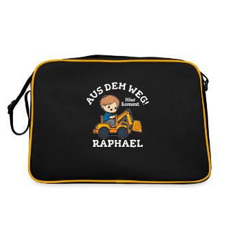 Raphael Vorname Bagger - Retro Tasche - Schwarz/Gold - Hinten