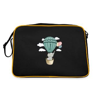 Baby Elefant 1 Geburtstag - Retro Tasche - Schwarz/Gold - Hinten