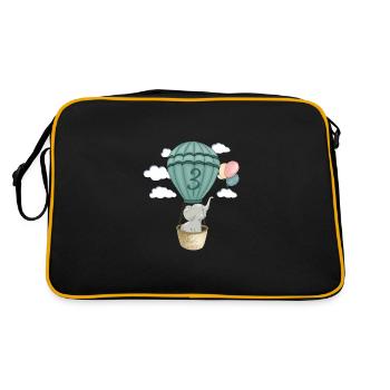 Ballon Baby Elefant 3. Geburtstag - Retro Tasche - Schwarz/Gold - Hinten