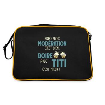 thierry boire modération boire titi c'est mieux - Sac Retro - noir/or - Dos