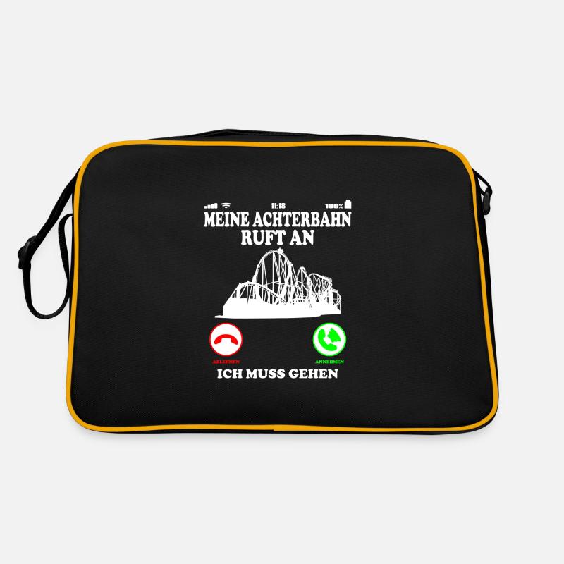 Achterbahn Shirt Ruft an Spruch Retro Tasche