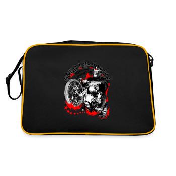 Gorilla Biker- Biker with passion - Retro Bag - black/gold - Back