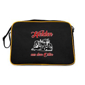 Helden aus dem Osten - Retro Tasche - Schwarz/Gold - Hinten