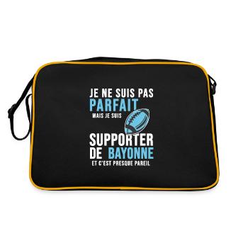 supporter rugby stade Bayonne club rugby Bayonnais - Sac Retro - noir/or - Dos