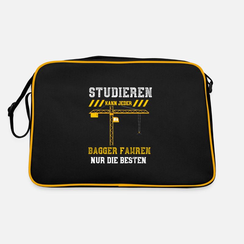 Studieren Kann Jeder Bagger Fahr... Retro Tasche