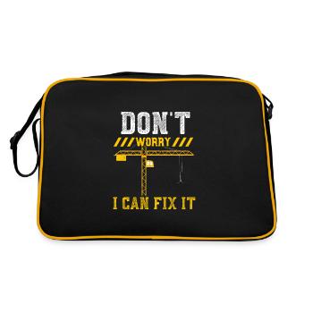 Don't Worry i Can Fix it - Retro Tasche - Schwarz/Gold - Hinten