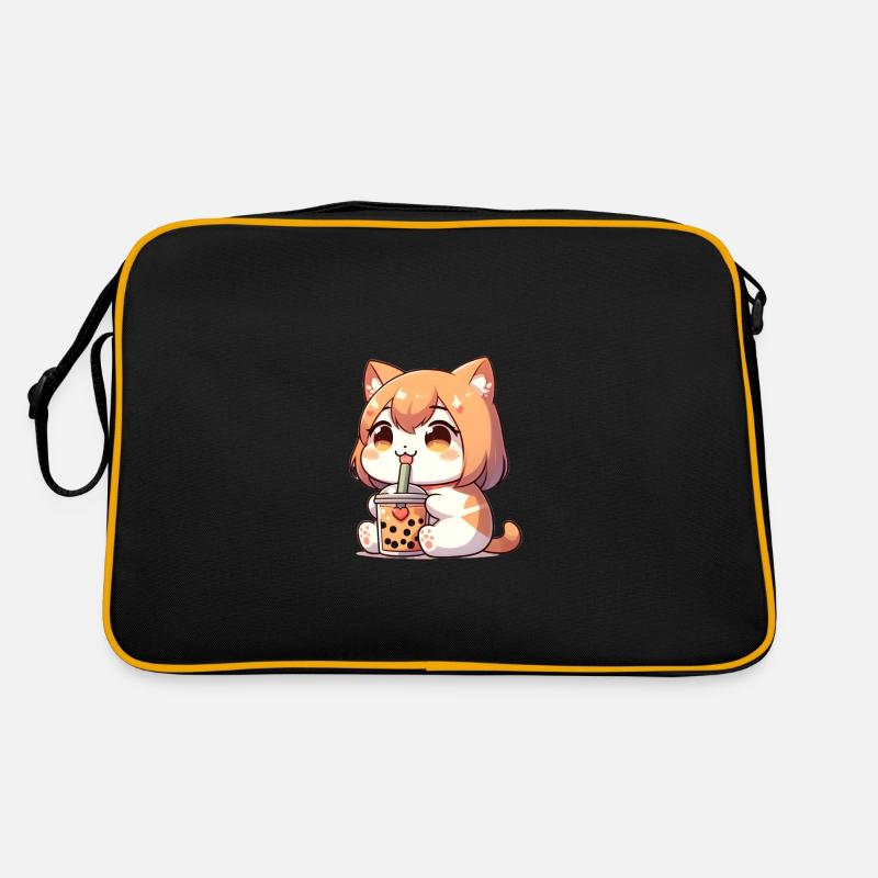 anime katze bubble tea Retro Tasche
